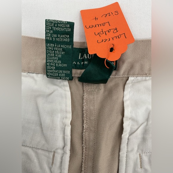 Lauren Ralph Lauren Pleated Khaki Pants Women’s 4 Cotton Classic Straight Leg - Picture 6 of 6